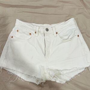 Levi’s 501 White Denim Women Shorts frayed 26
